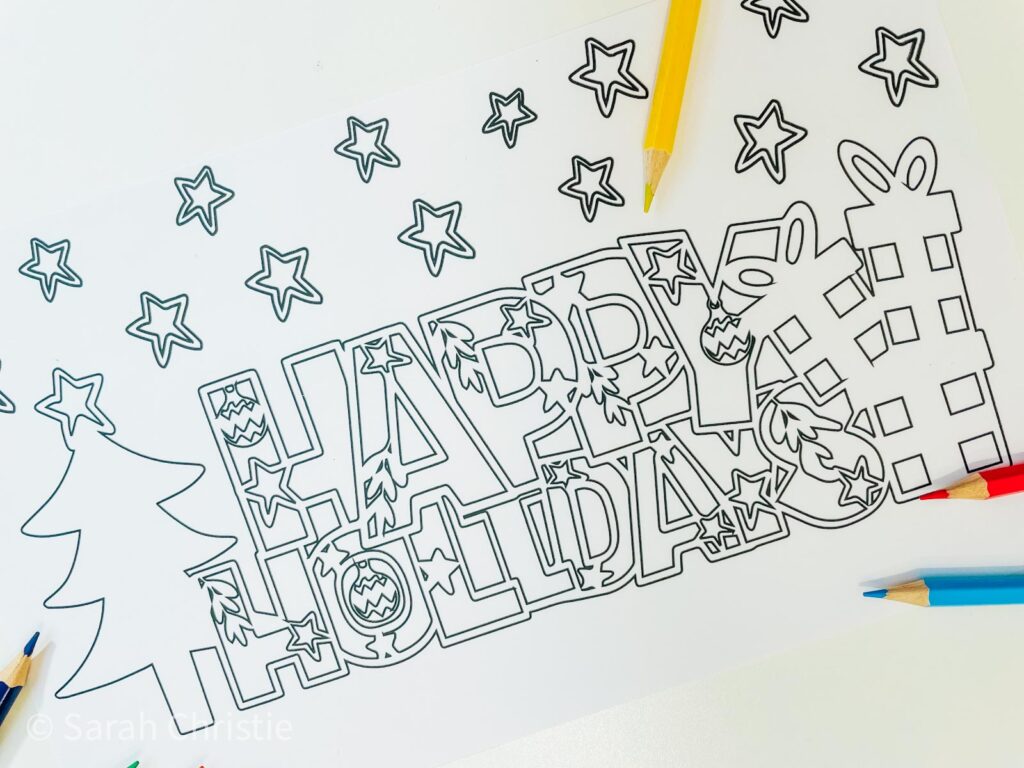 Free printable happy holidays coloring pages â extraordinary chaos