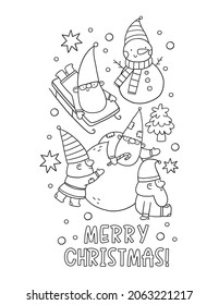 Merry christmas happy holidays coloring page stock vector royalty free