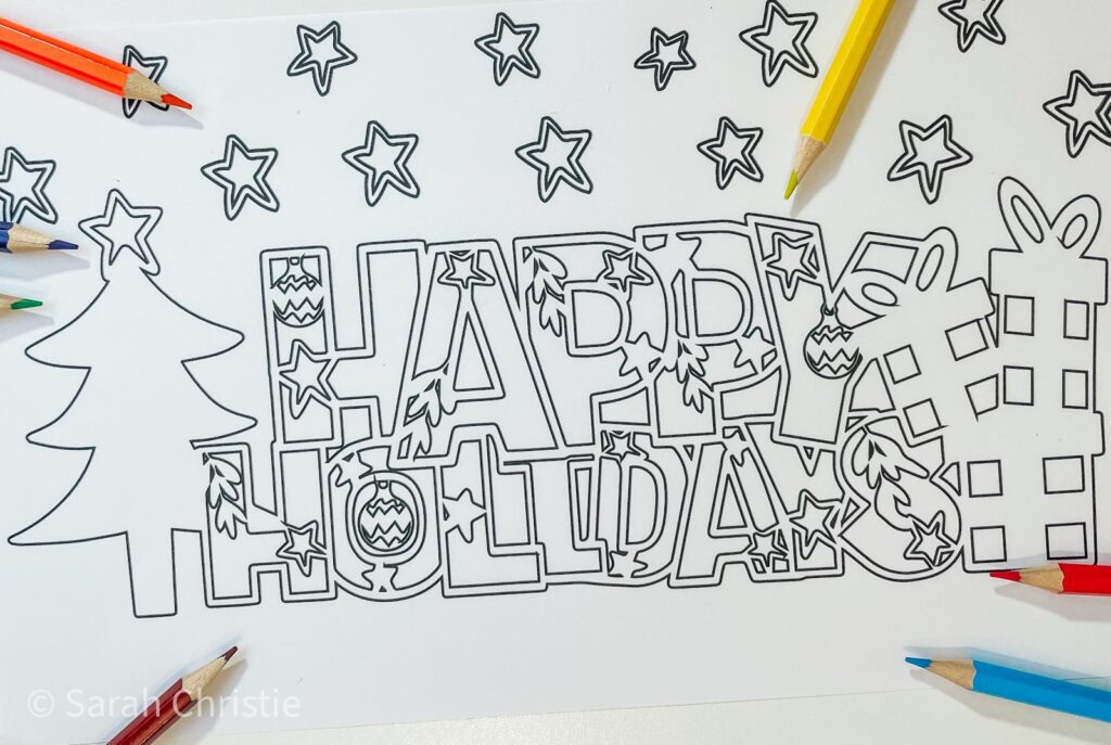Free printable happy holidays coloring pages â extraordinary chaos