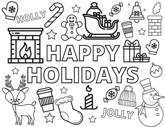 Christmas coloring sheet printable christmas coloring page christmas coloring pages and activities coloring pages christmas printable instant download