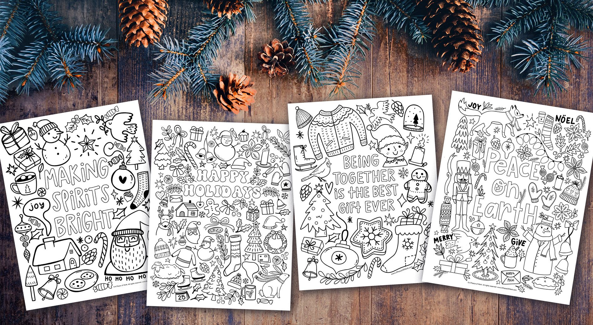 Free christmas holiday coloring printables