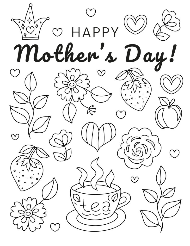 Free mothers day coloring pages printables for kids