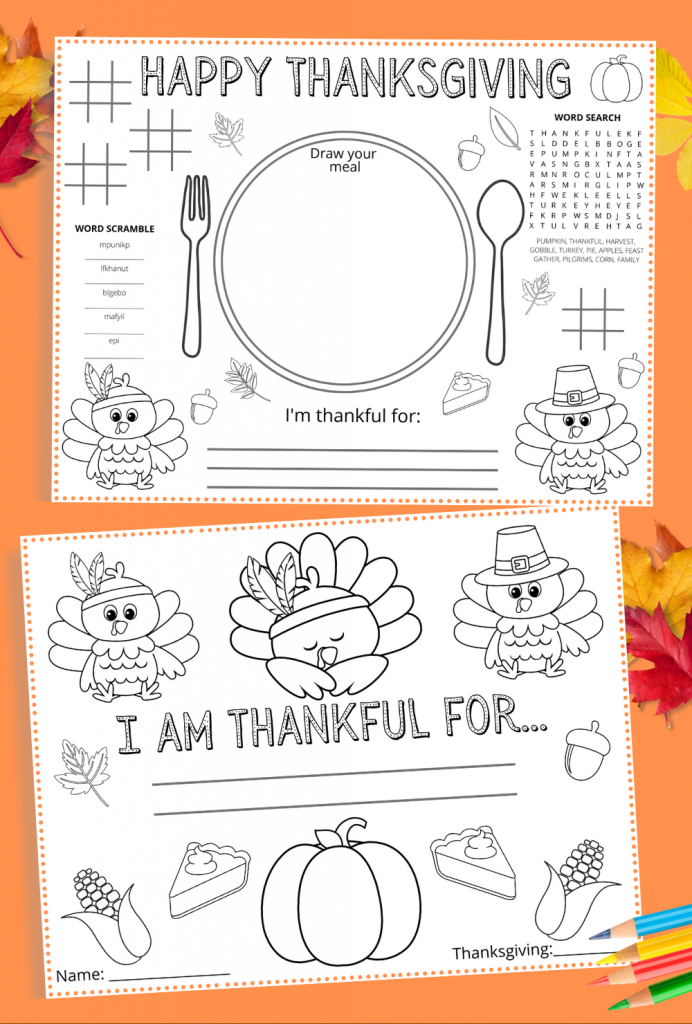 Thanksgiving banner coloring pages