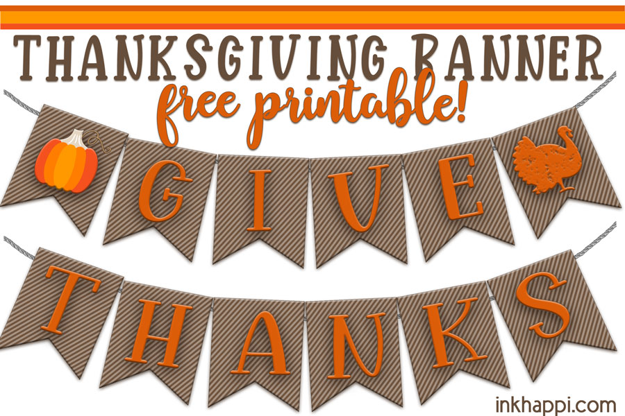 Thanksgiving banners give thanks and lets decorate