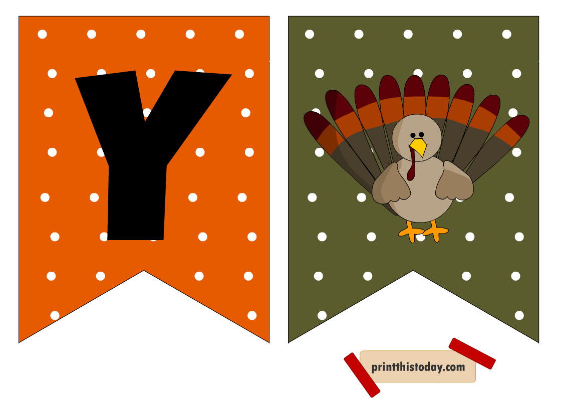 Free printable cute happy thanksgiving banner