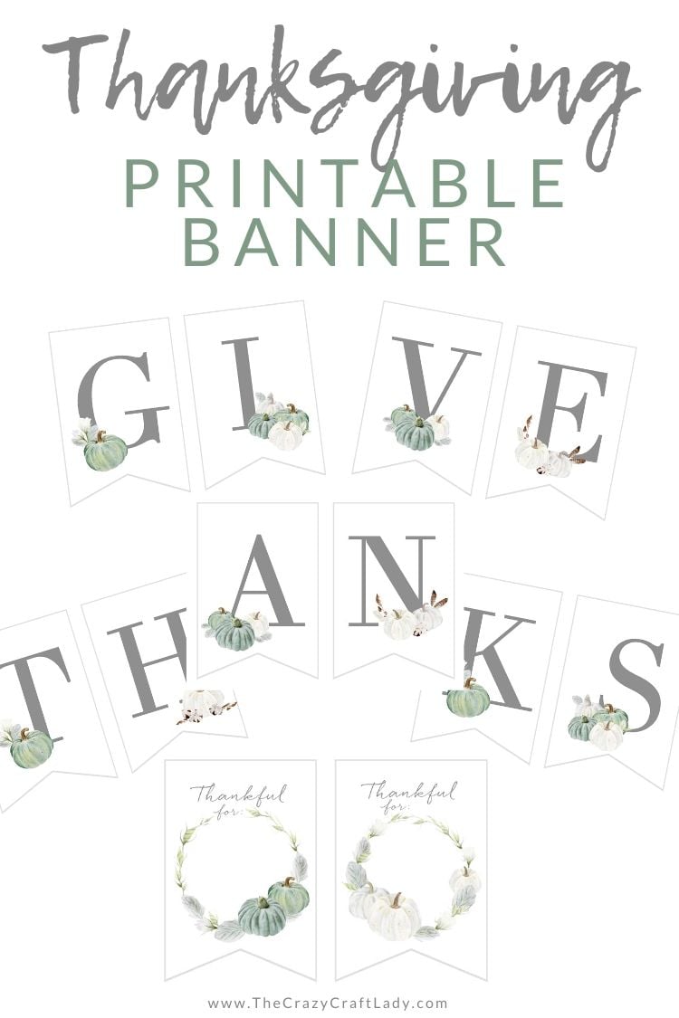 Give thanks with this free printable thanksgiving banner