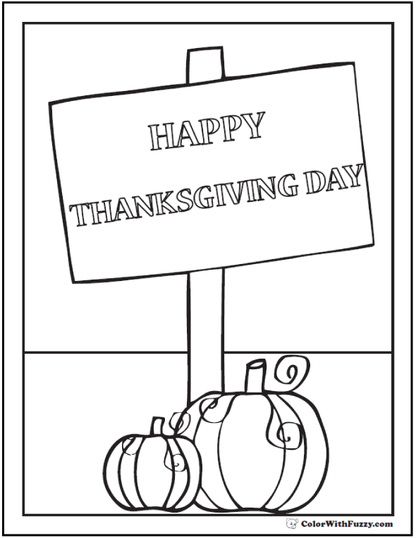 Happy thanksgiving sign to print and color