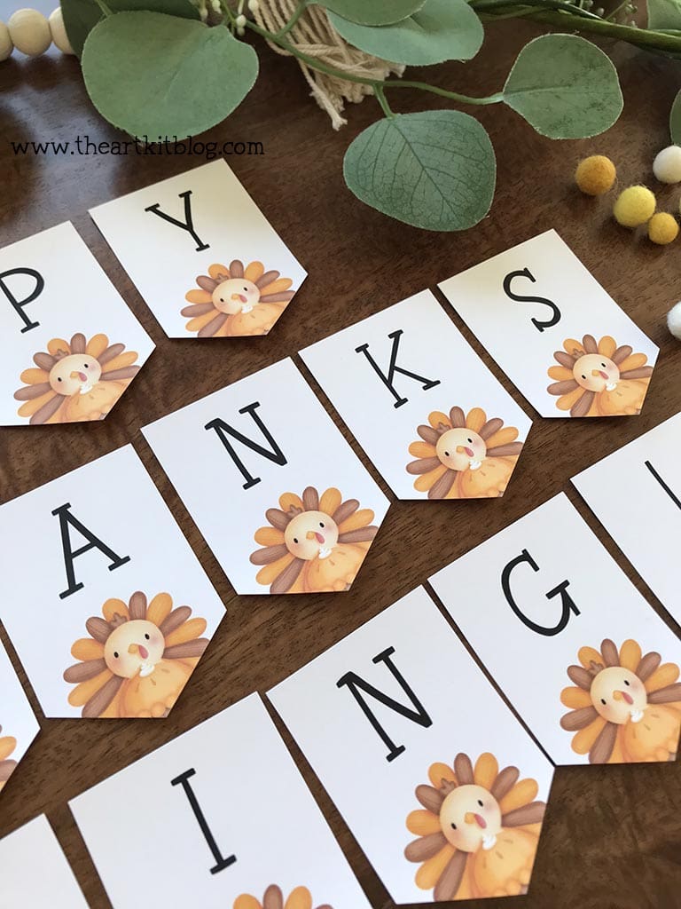 Happy thanksgiving banner free printable â the art kit