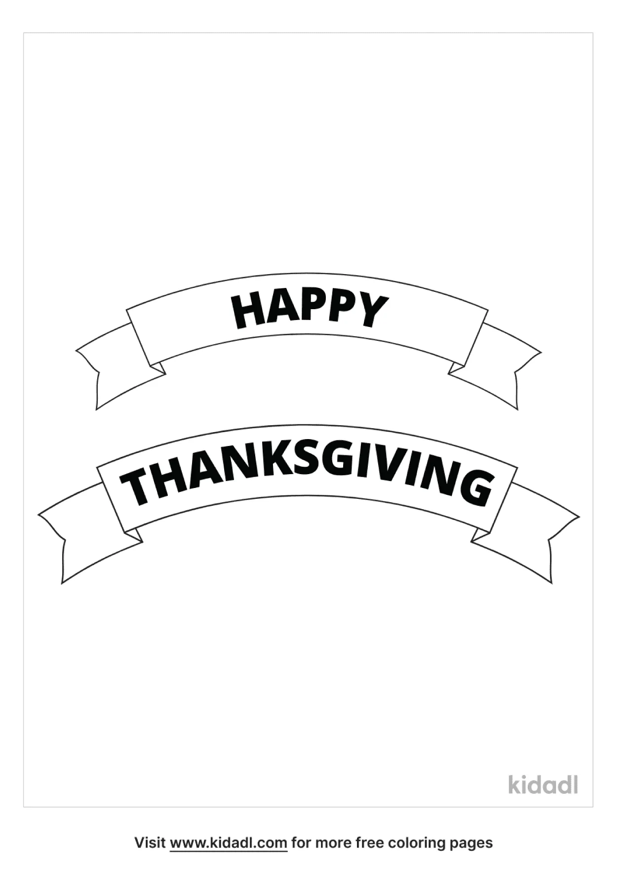 Free happy thanksgiving banner coloring page coloring page printables
