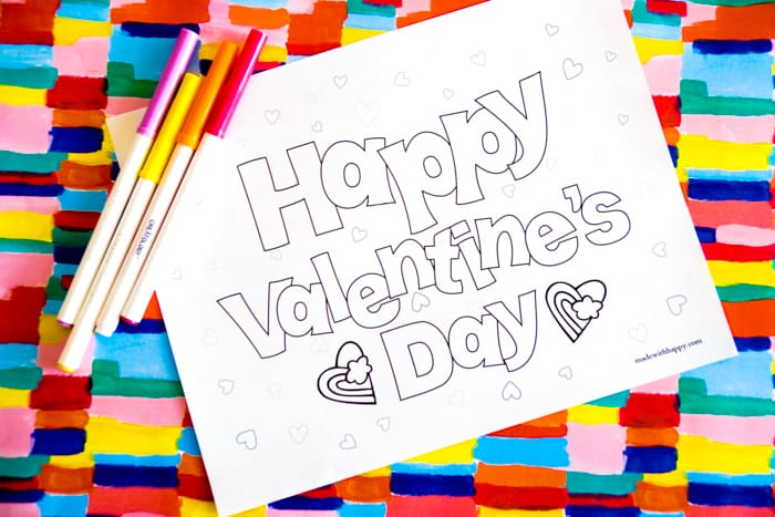 Free happy valentines day coloring pages