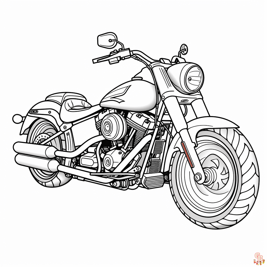 Printable harley davidson coloring pages free