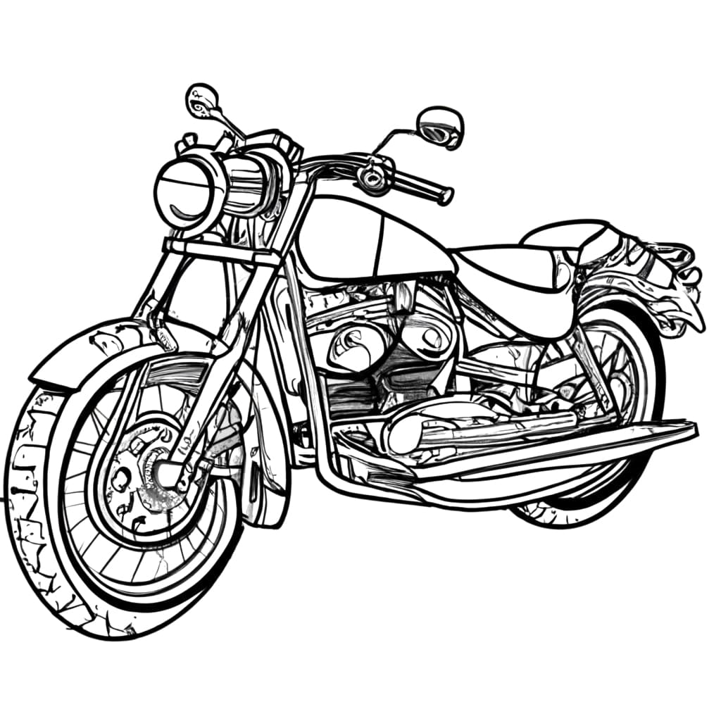 Nice motorbike coloring page