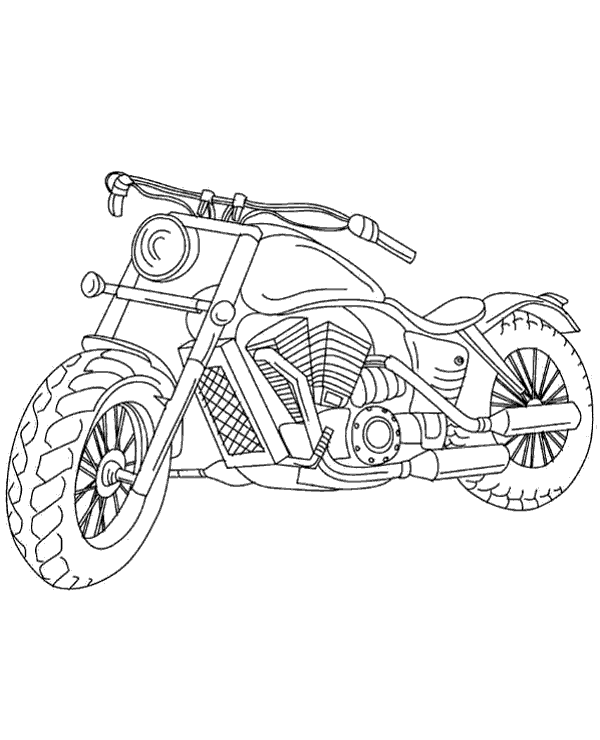 Free printable coloring page chopper motorbike