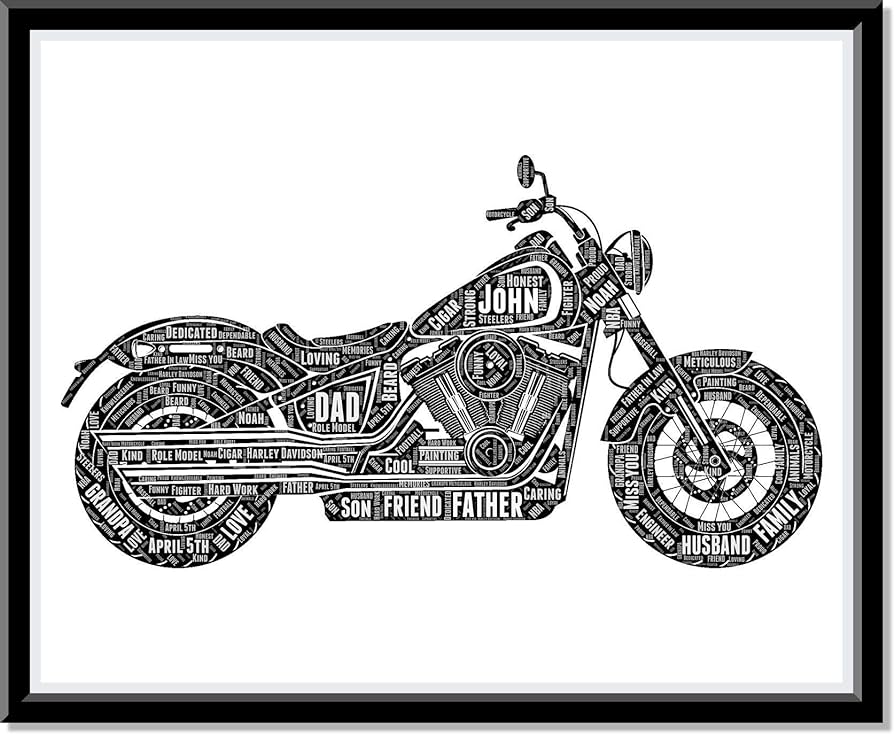 Harley motorcycle personalized print