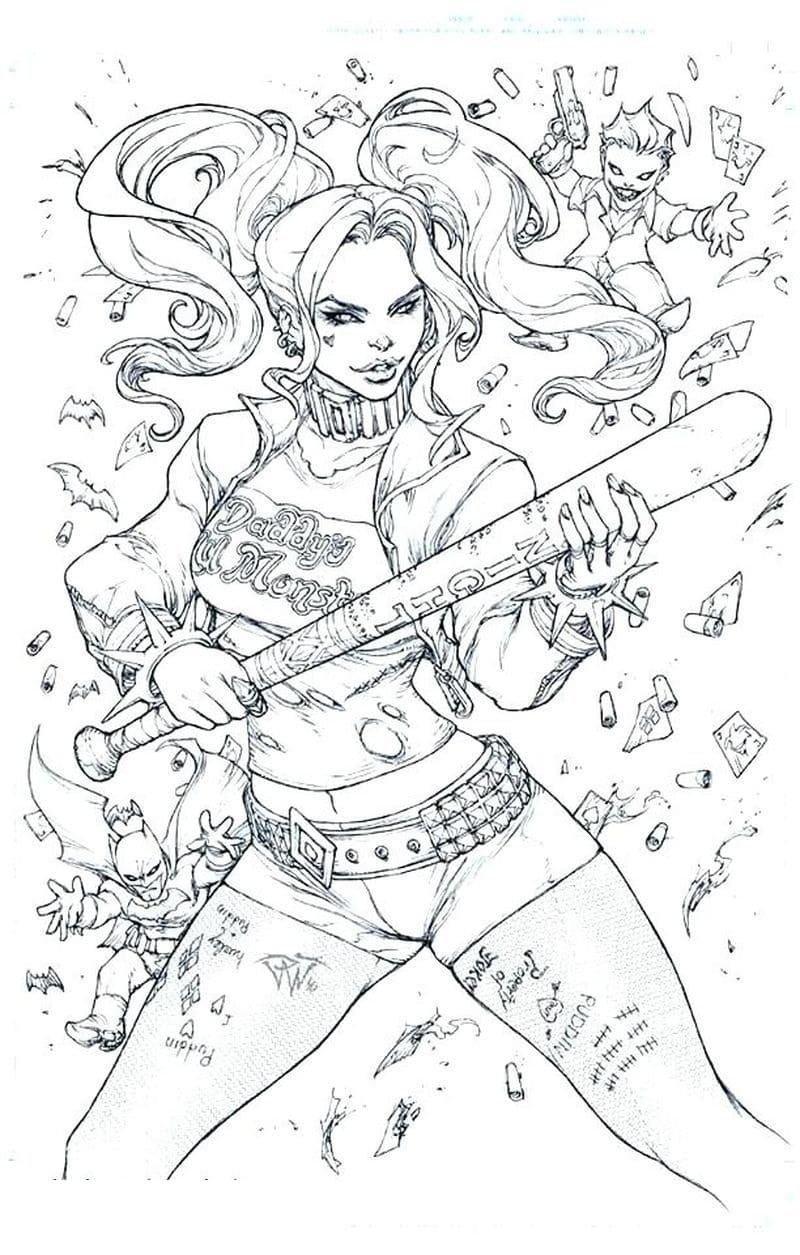 Harley quinn coloring pages