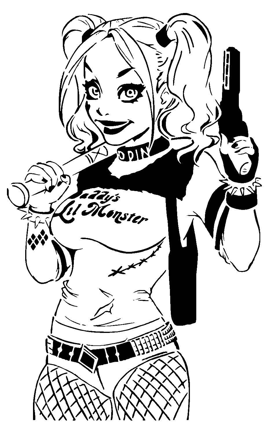 Harley quinn stencil by longquang on