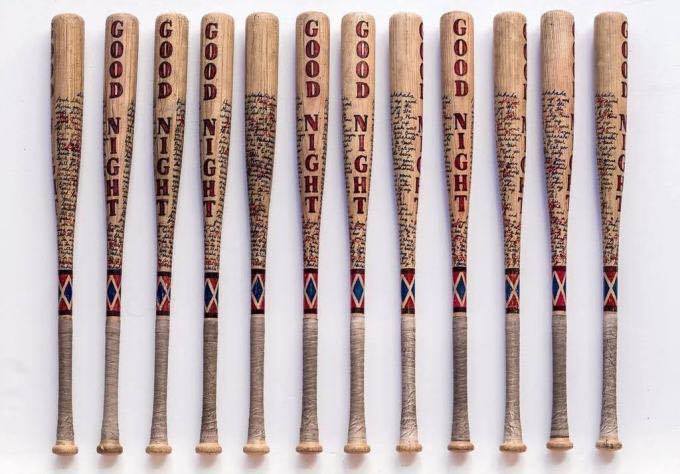 Backwards lamb props harley quinns baseball bat from suicide squad