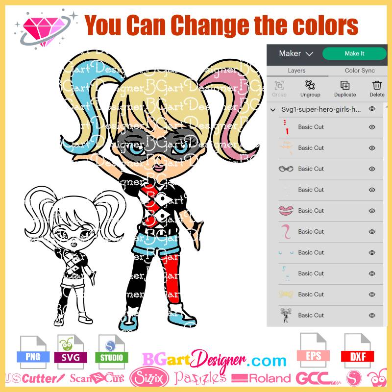 Lllá dc harley quinn superhero svg