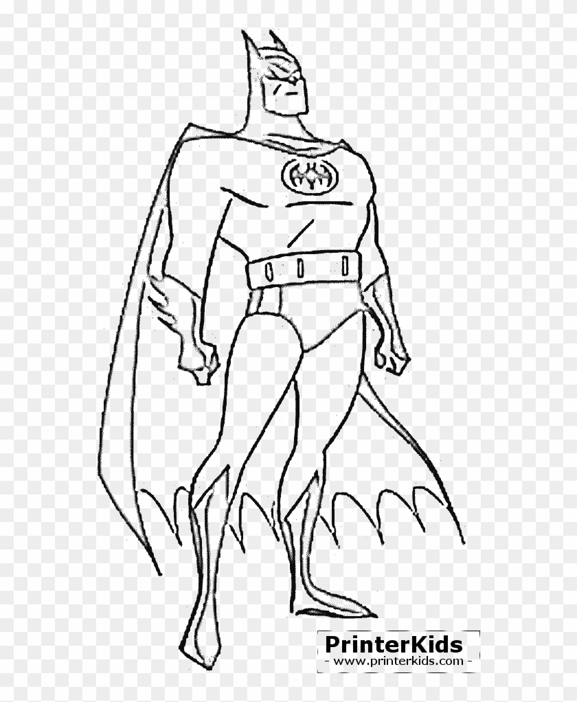 Batman standing strong batman coloring page preview