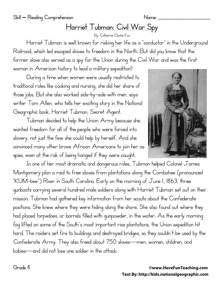 Reading prehension worksheet