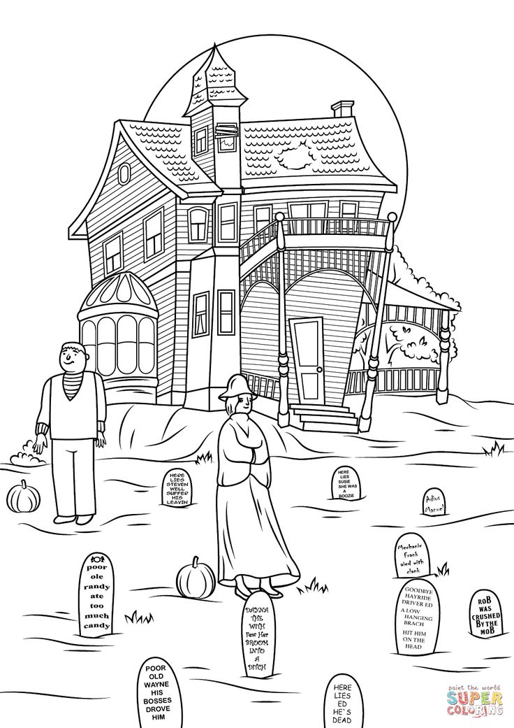 Haunted house coloring pages haunted house coloring pages spooky photo jon seidman page free