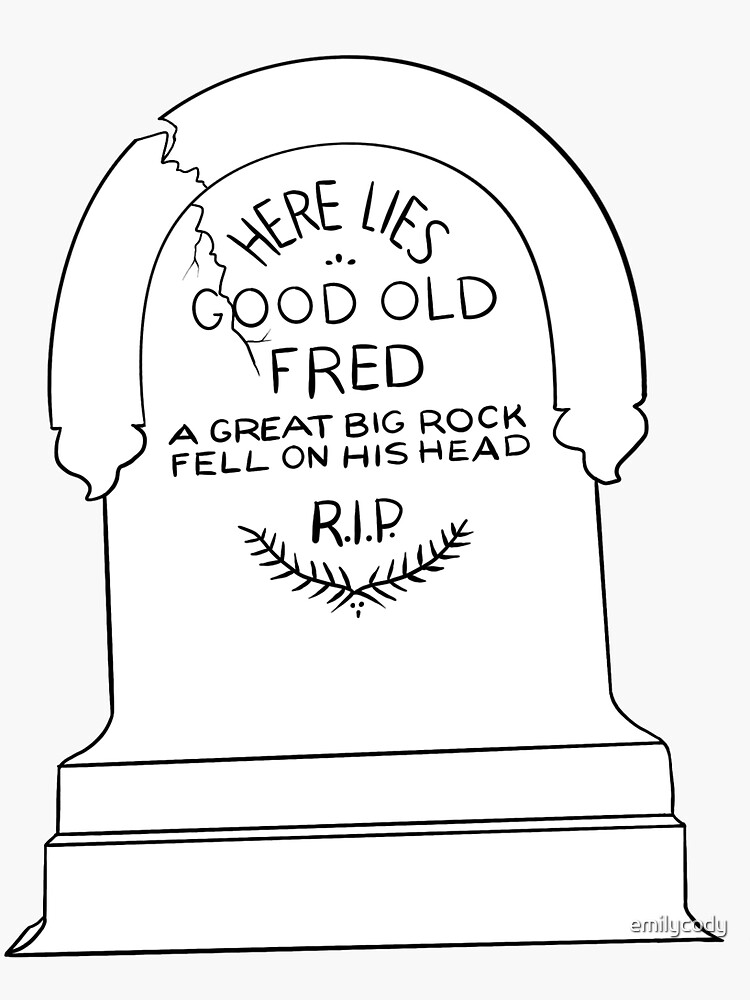 Haunted mansion grave good old fred sticker for sale by emilycody