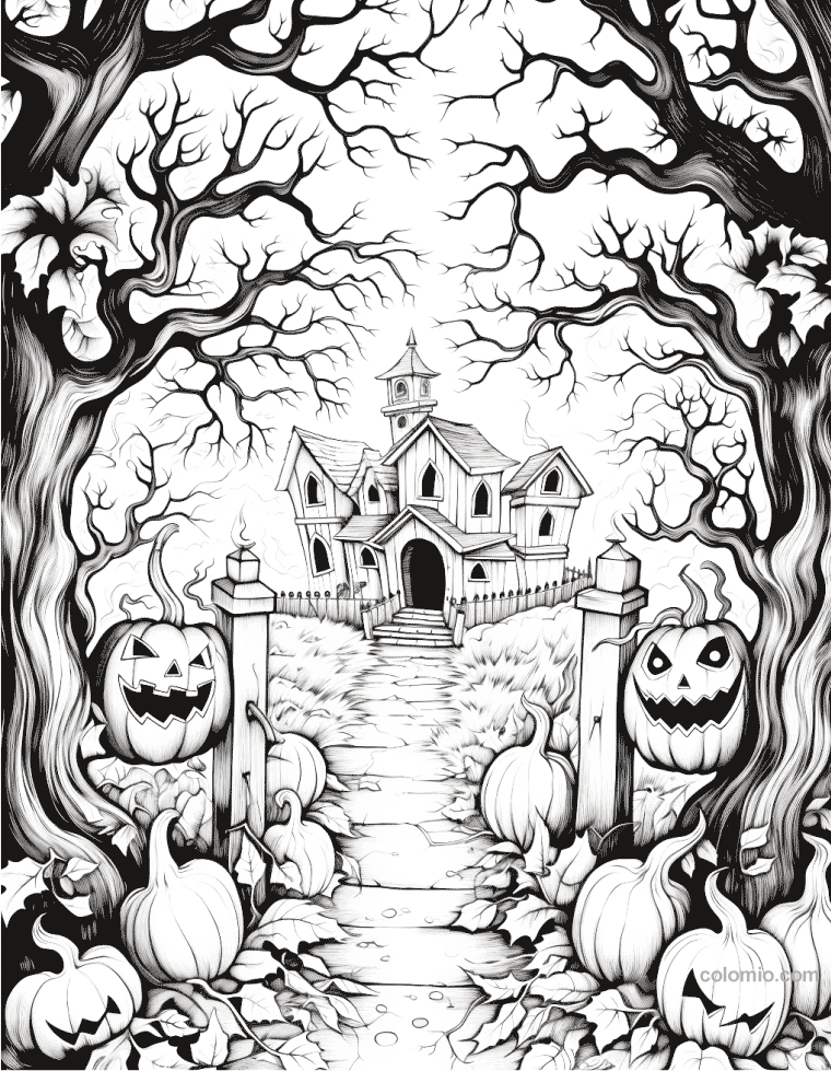 Free halloween coloring pages ghosts witches pumpkins
