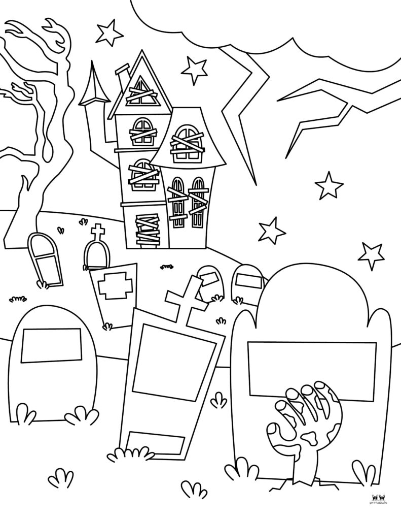 Graveyard coloring pages
