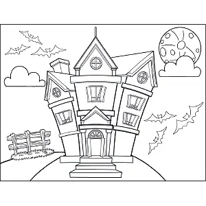 Haunted mansion coloring page