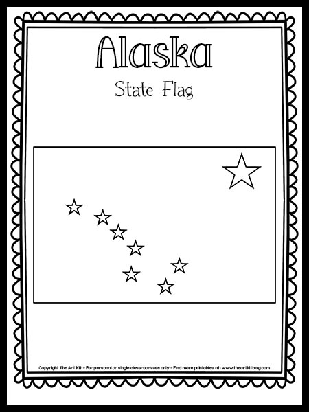 Alaska state flag coloring page free printable â the art kit