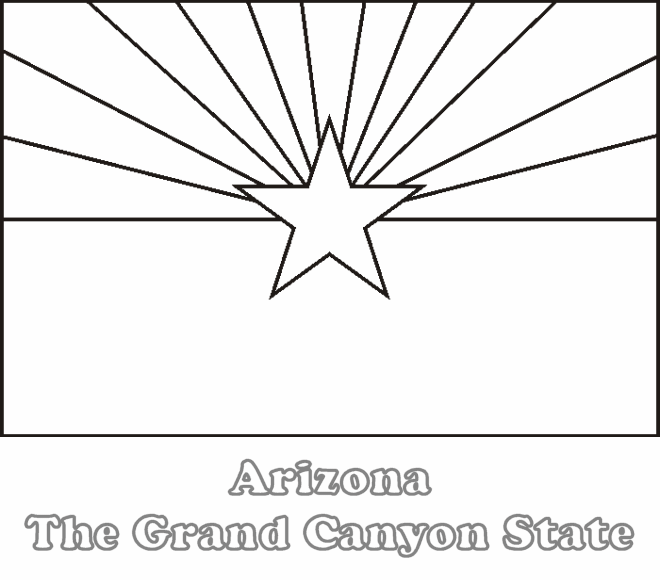 Large printable arizona state flag to color from