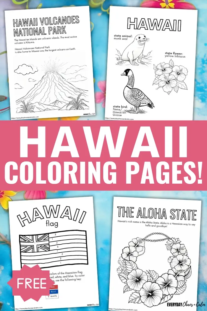 Free educational hawaii coloring pages for kids
