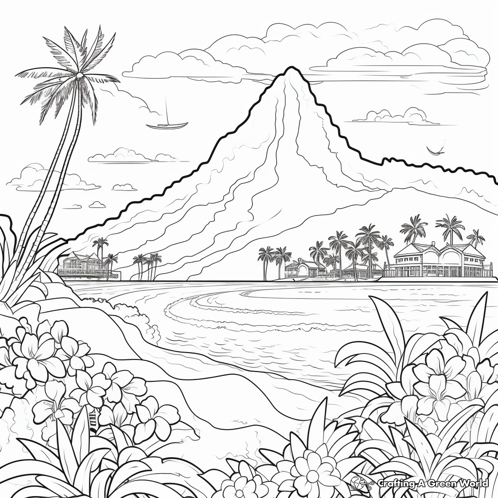 Hawaiian coloring pages
