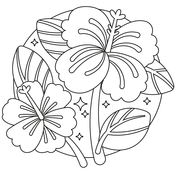 Hibiscus coloring pages free coloring pages