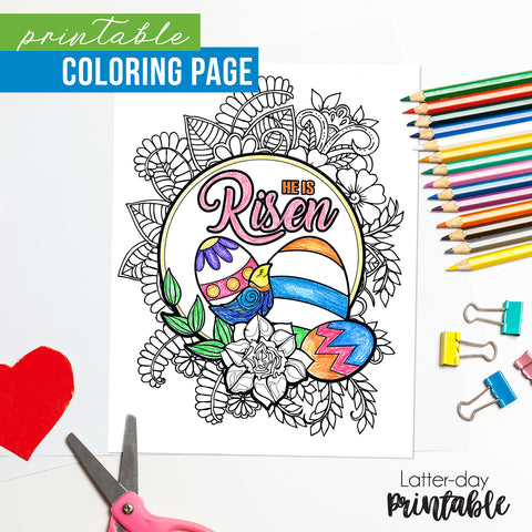 Easter he is risen coloring page for free