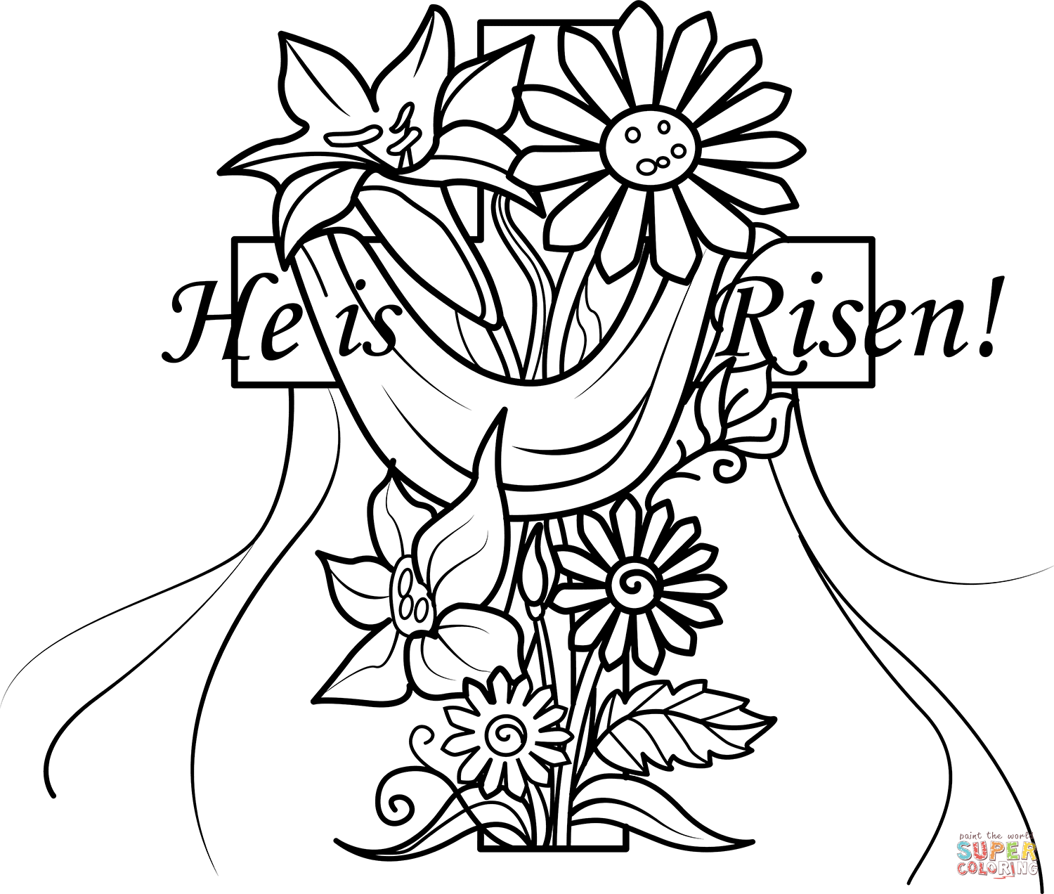 He is risen coloring page free printable coloring pages