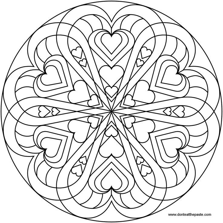 Heart mandala to color pagine da colorare mandala pagine da colorare per adulti pagine di libro da colorare