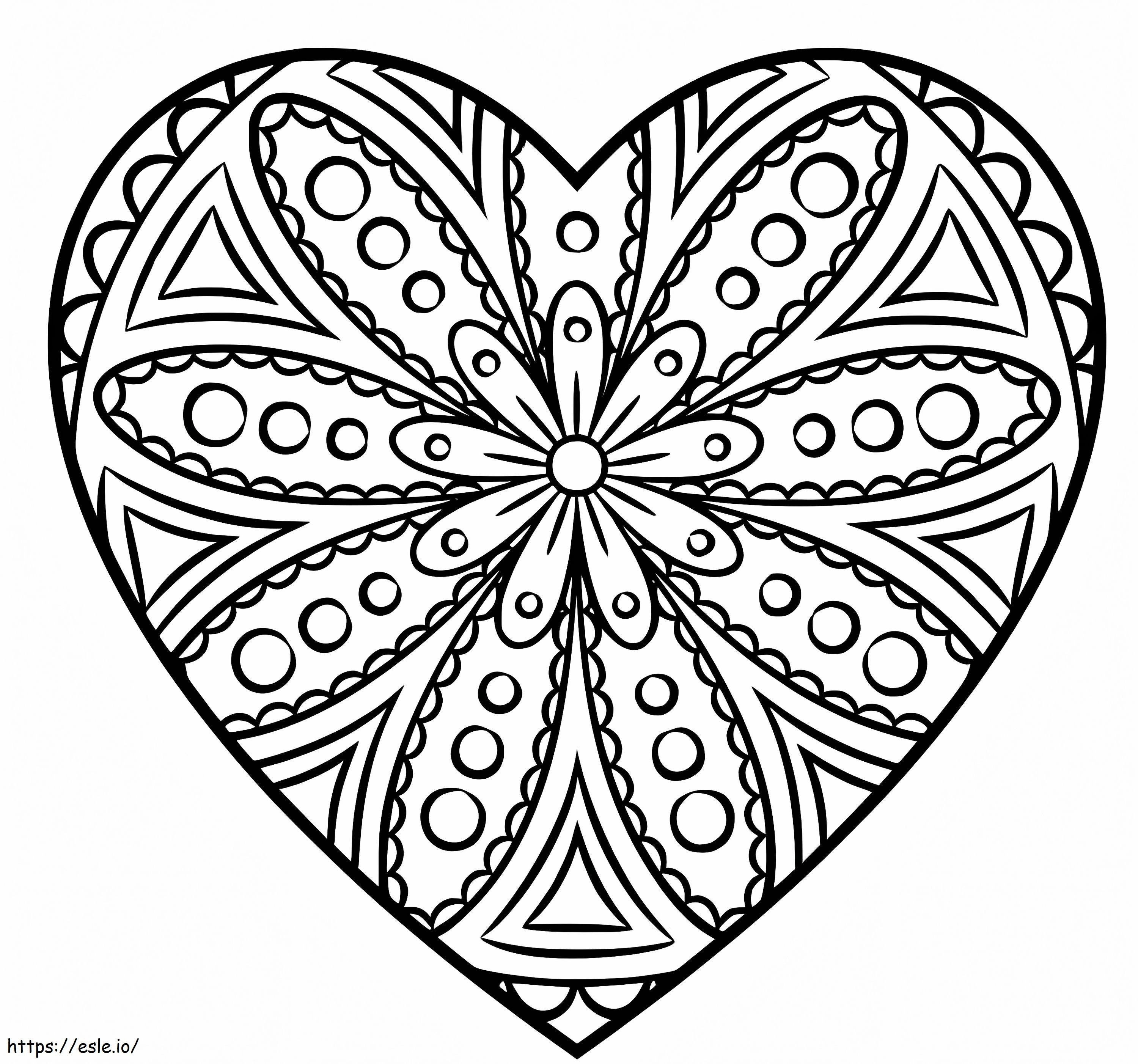 Heart mandala coloring page coloring page