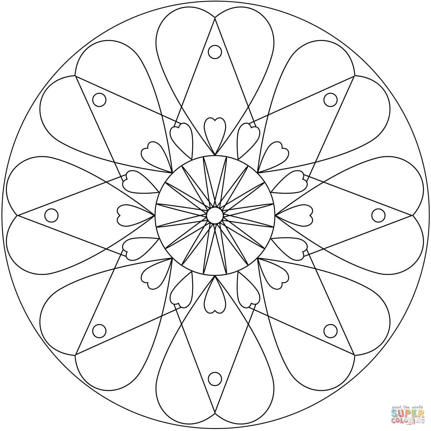 Heart mandala coloring page free printable coloring pages