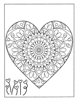Mandala heart coloring pages mandala heart coloring book for kids and adults