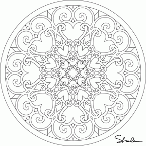 Mandala monday â heart mandala to color from ccjfan