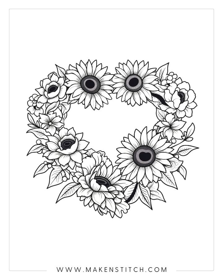 Free valentines heart coloring pages for kids and adults