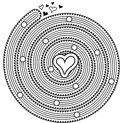 Heart spiral coloring page m