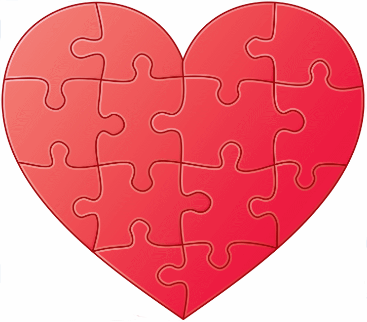 Free printable heart puzzle template