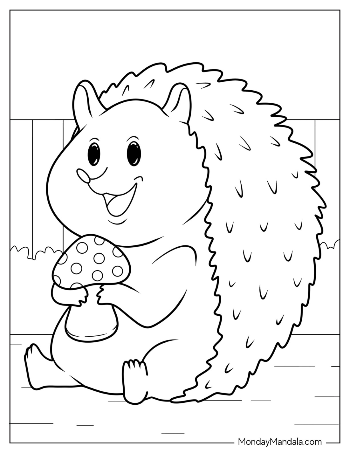 Hedgehog coloring pages free pdf printables