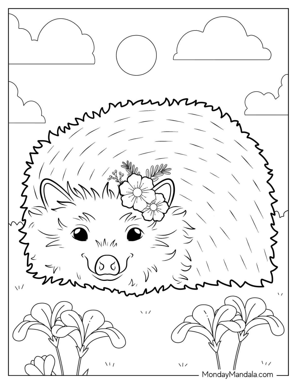 Hedgehog coloring pages free pdf printables