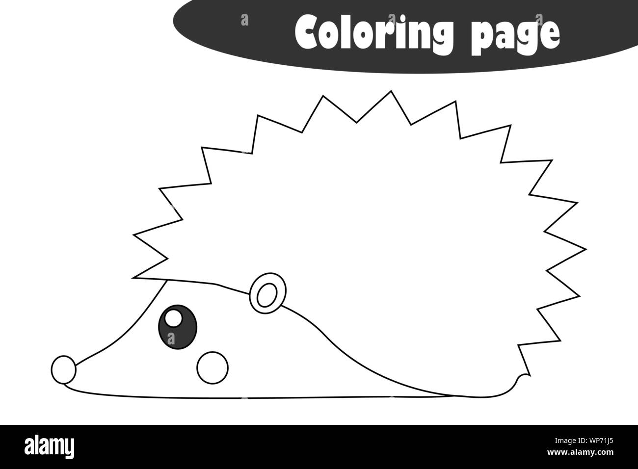 Hedgehog in cartoon style autumn black white coloring page education paper game for the development of children kids preschool activity printable stock vector image art