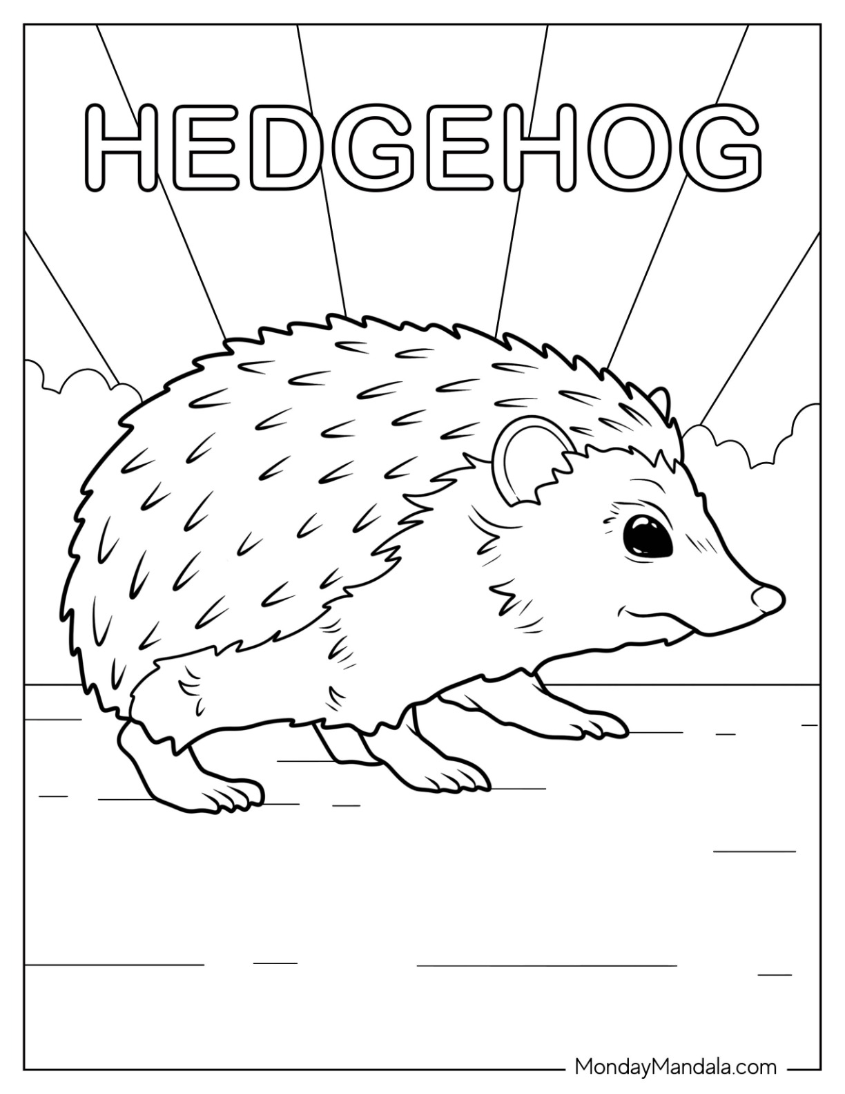 Hedgehog coloring pages free pdf printables