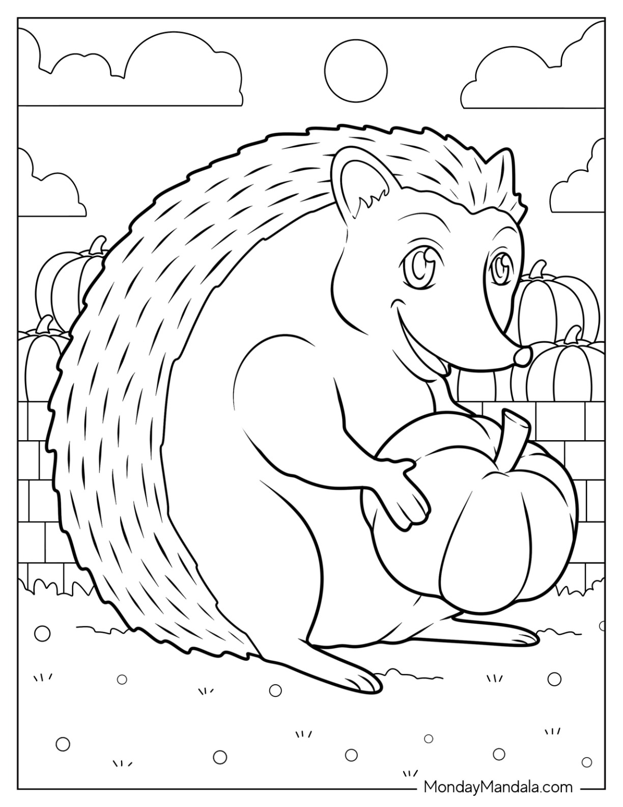Hedgehog coloring pages free pdf printables