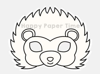 Hedgehog mask printable paper template